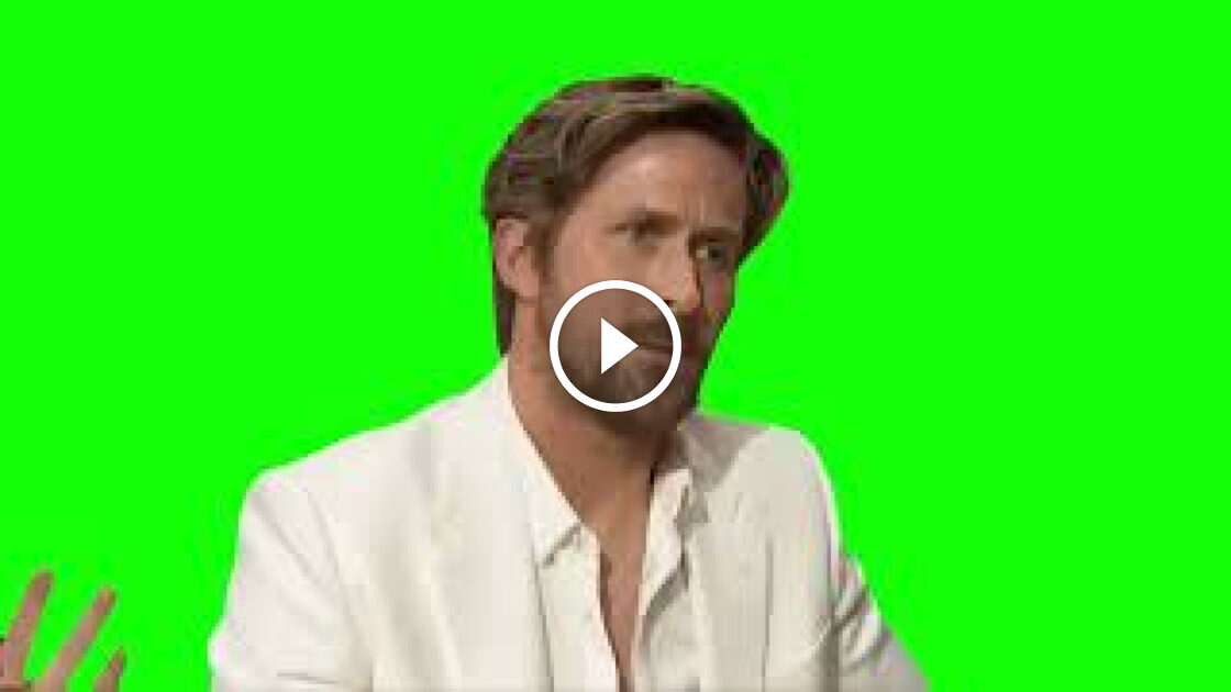 Confused Ryan Gosling I'm Just Ken Award Green Screen - Free MP4 Download