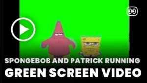 Spongebob and Patrick Running Green Screen