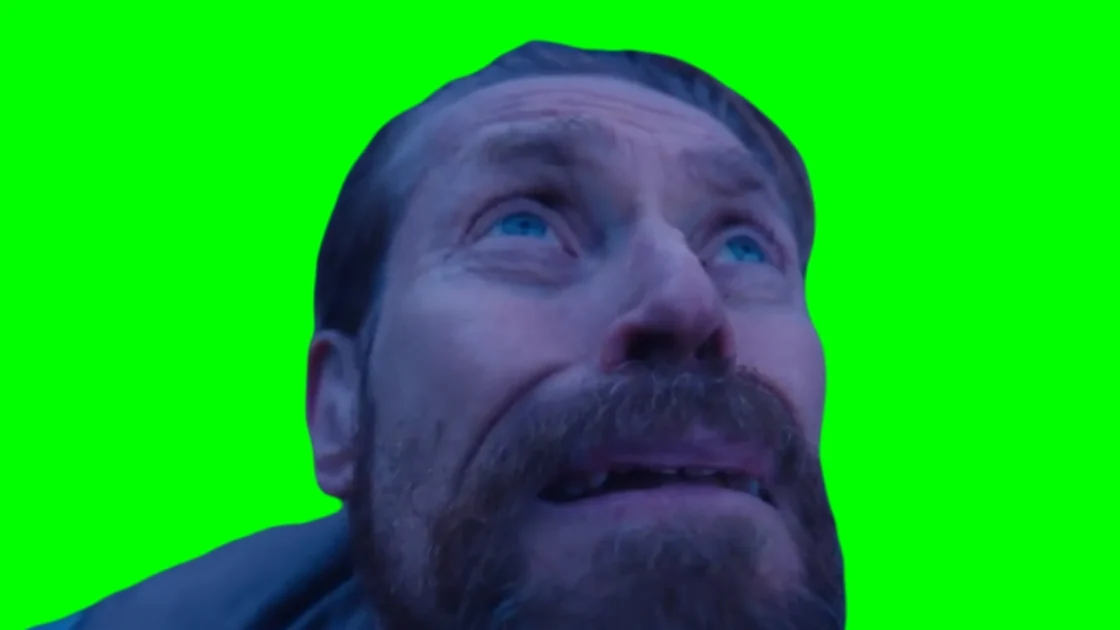Willem Dafoe Looking Up Meme Green Screen