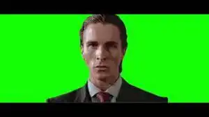 American Psycho Patrick Bateman Stare green screen