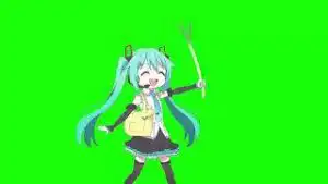 Jashin Chan Dropkick X Hatsune Miku Okaimono Green Screen download