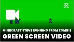 Minecraft steve running from zombie Green Screen download