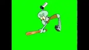 SpongeBob Green Screen: Squidward Baseball Bat download