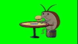 Cockroach Eating Krabby Patty Green Screen download