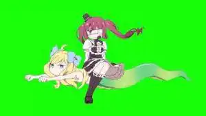 Jashin Chan Dropkick X Jashin-chan & Yurine Green Screen download