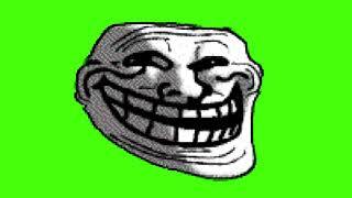 Troll face meme brown Green screen download