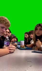 Kids At Lunch Table Green Screen download