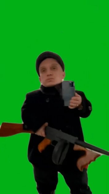 Small Guy With A Gun Green Screen download
