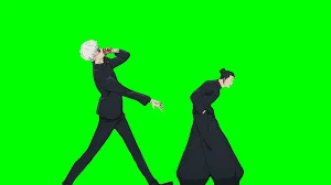 Jujutsu Kaisen Gojo and Geto walking Green Screen download