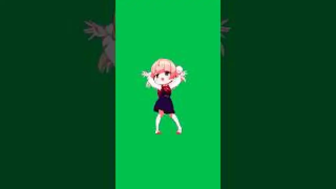 Anime Girl Ui Shigure Dance Green Screen