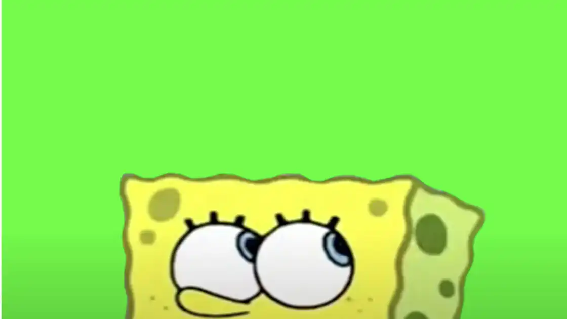 Spongebob Looking Up Green Screen