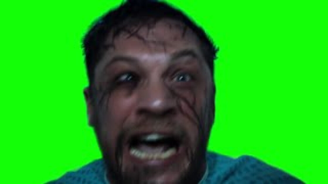 Eddie Brock in an MRI machine Venom green screen