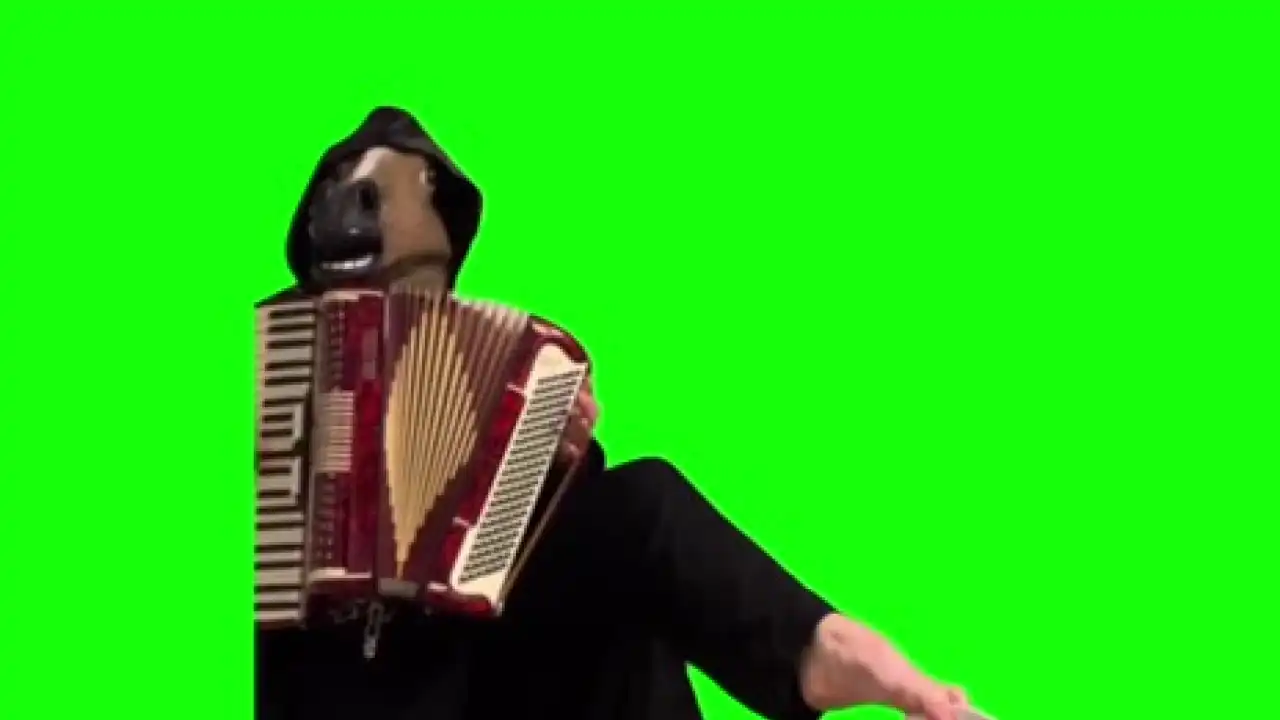 Music to toilet seat cover meme green screen