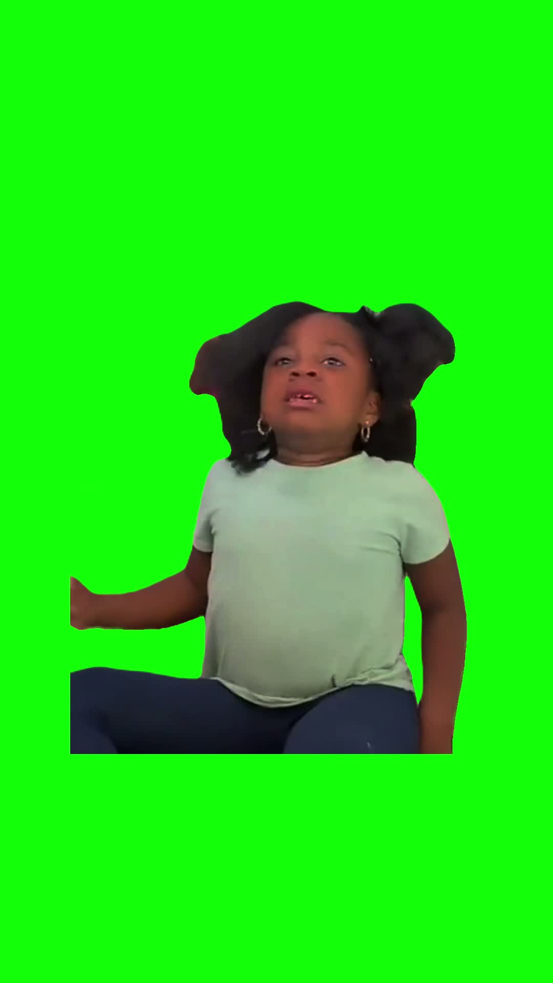 Screaming girl hair Meme Green Screen